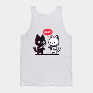 Cat what? Murderous Black and White Cat Tank Top